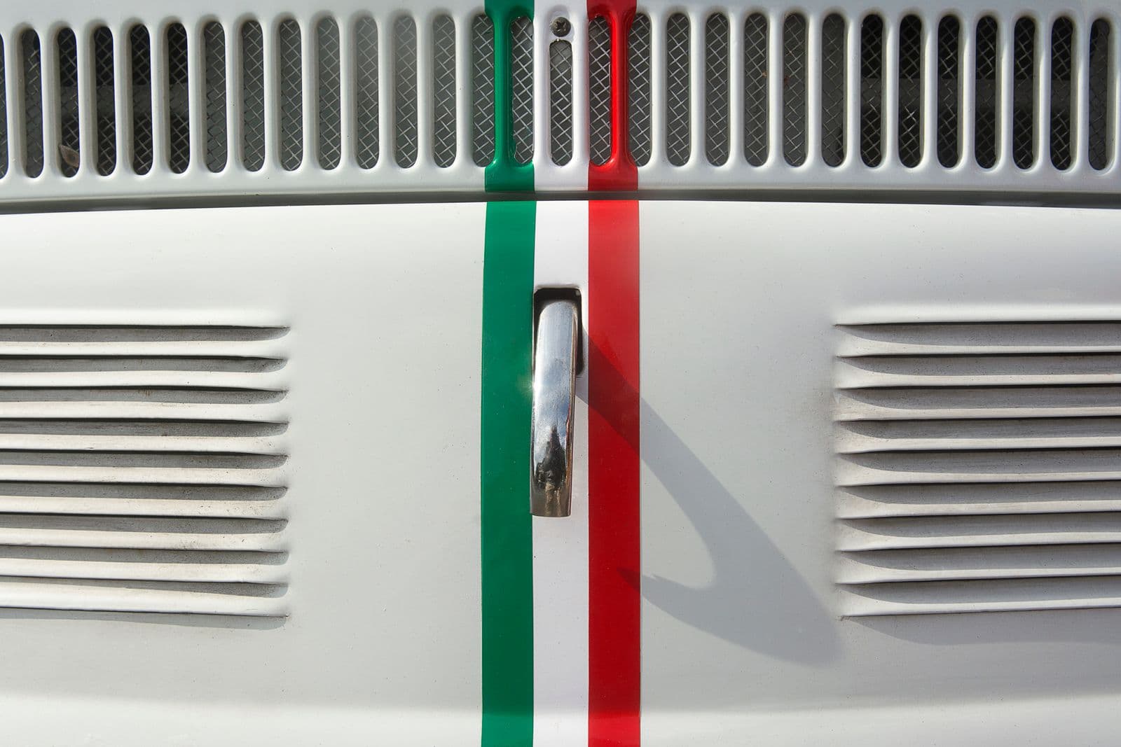 Close-up of a car radiator and cooling system
